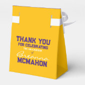 Goudgeel & Paarse Afstuderen Favorietendozen Bedankdoosjes (Achterkant)