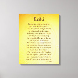 Goudgeel Reiki helende verbinding gedicht Canvas Afdruk