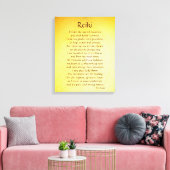 Goudgeel Reiki helende verbinding gedicht Canvas Afdruk (Insitu (Woonkamer))