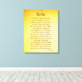 Goudgeel Reiki helende verbinding gedicht Canvas Afdruk (Insitu (Houten vloer))
