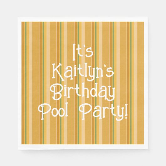 Goudgeel Sinaasappel Groene Roest Streep Servet (Voorkant)