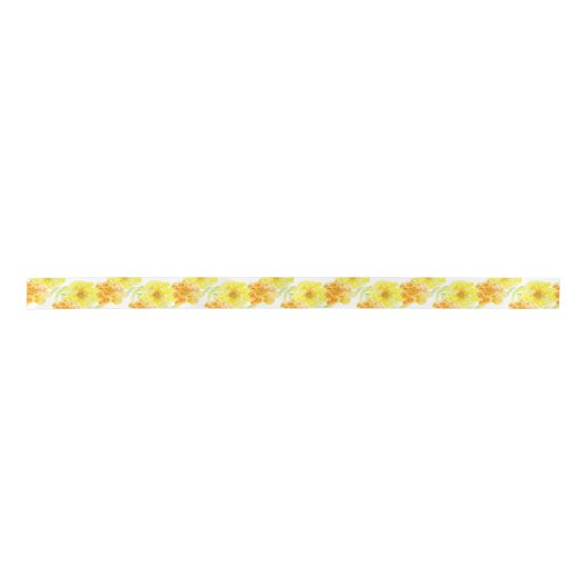 goudgeel waterverf bloemlint satijnen lint (Voorkant)