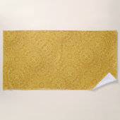 Goudgeel William Morris Floral Beach Handdoek (Voorkant)
