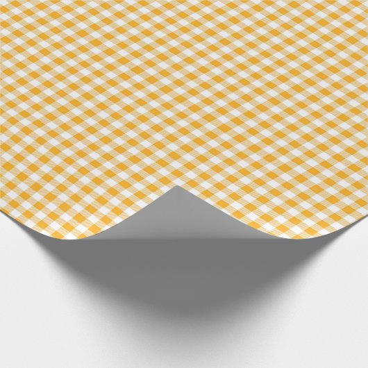 goudgeel | Wit Gingham inpakpapier (Hoek)