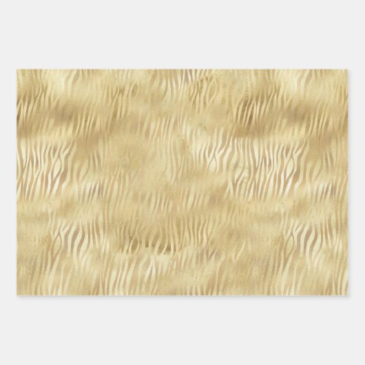 Goudgeel Wit Ombre Zebra Inpakpapier Vel (Voorkant 2)