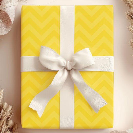 Goudgeel Zigzag Chevron Stripes Cadeaupapier