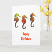 goudgeëmailleerd zeepaardje kaart (Gele Bloem)