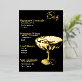 Goudgefolieerd Cocktailparty Bar Menu (Staand Voorkant)