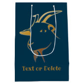 Goudgeit op marineblauw medium cadeauzakje (Achterkant)