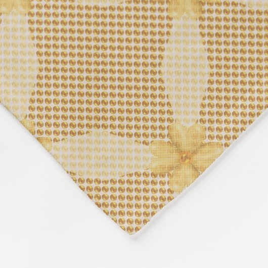 Goudgekleurde cirkelvormige geometrische patroonbl fleece deken (Hoek)