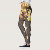 Goudgele appelbladeren naherfstasfalt leggings (Links)