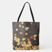 Goudgele appelbladeren naherfstasfalt tote bag (Voorkant)