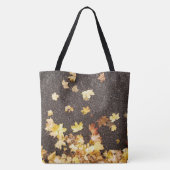 Goudgele appelbladeren naherfstasfalt tote bag (Achterkant)
