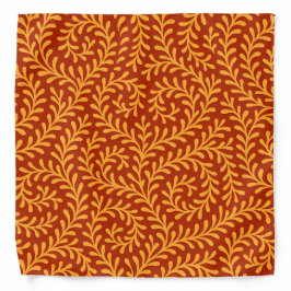 Goudgele Bladerige Wingerdpatroon Bandana