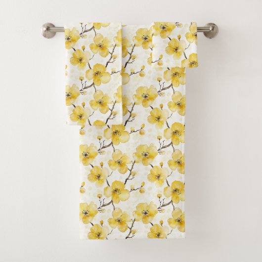 Goudgele bloemen bad handdoek (Insitu)