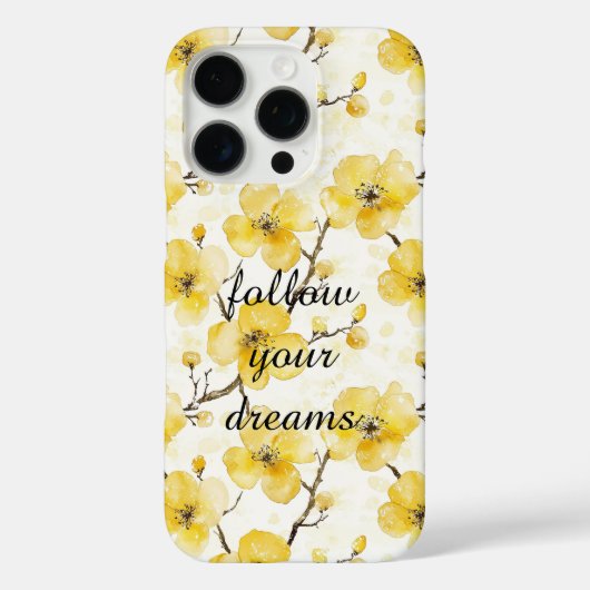 Goudgele bloemen Case-Mate iPhone case (Achterkant)