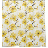 Goudgele bloemen douchegordijn (Voorkant)
