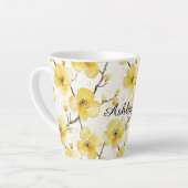 Goudgele bloemen latte mok (Linkerhoek)