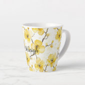 Goudgele bloemen latte mok (Rechterhoek)