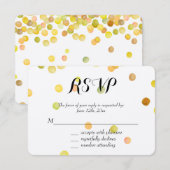 Goudgele Confetti Stippen RSVP (Voorkant / Achterkant)