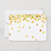 Goudgele Confetti Stippen RSVP Kaartje (Achterkant)