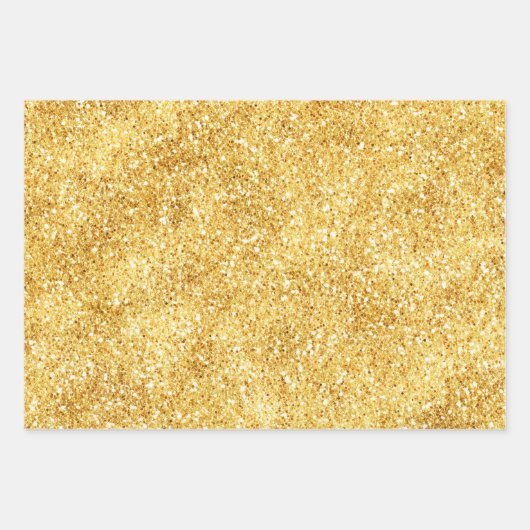 Goudgele Glitzy Glitter Sparkle Inpakpapier Vel (Voorkant 3)