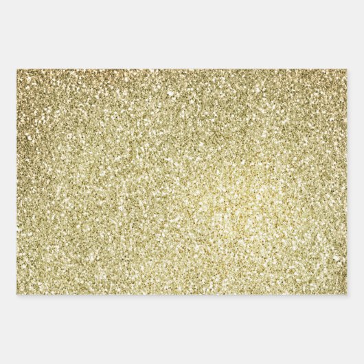 Goudgele Glitzy Glitter Sparkle Inpakpapier Vel (Voorkant)