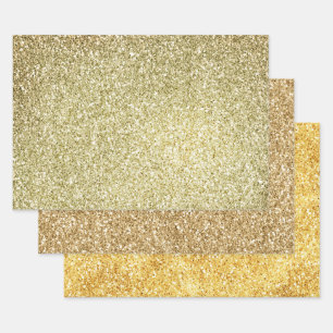 Goudgele Glitzy Glitter Sparkle Inpakpapier Vel