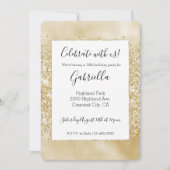 Goudgele Glitzy Glitter Uitnodiging (Voorkant)