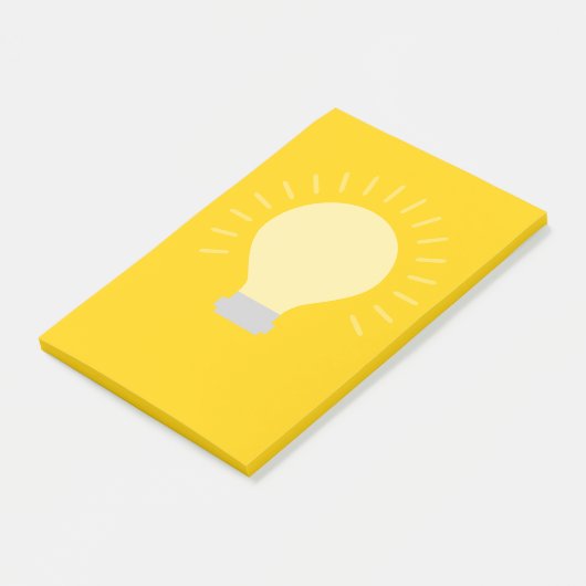 Goudgele gloeilamp post-it® notes (Schuin)