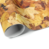 Goudgele herfst esdoornbladeren cadeaupapier (Rol Hoek)