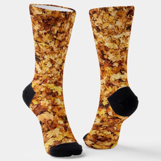 Goudgele herfst esdoornbladeren sokken (Gebogen)