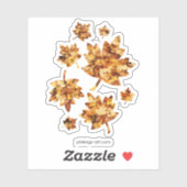 Goudgele herfst esdoornbladeren sticker (Vel)