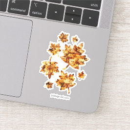 Goudgele herfst esdoornbladeren sticker