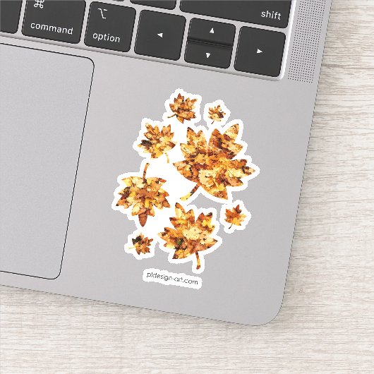 Goudgele herfst esdoornbladeren sticker (Detail)