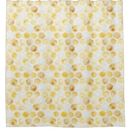Goudgele honingraat douchegordijn