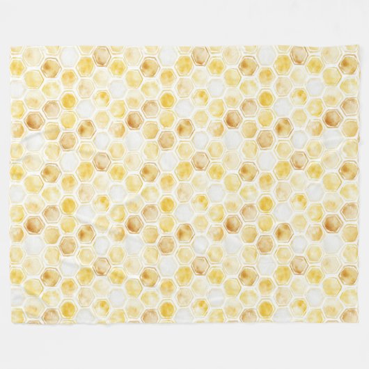 Goudgele honingraat fleece deken (Voorkant (Horizontaal))