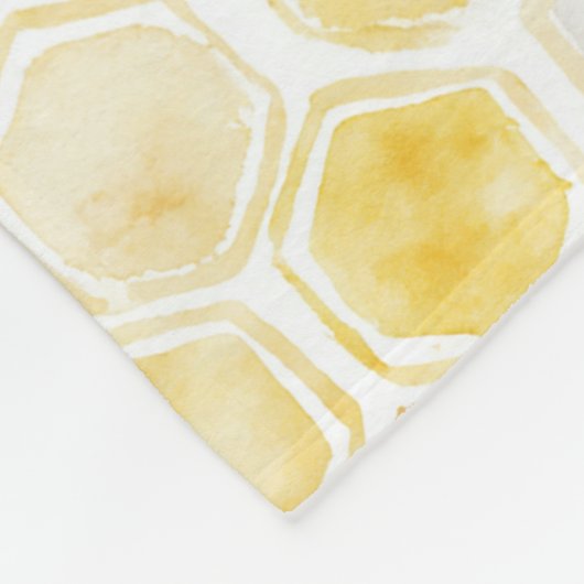 Goudgele honingraat fleece deken (Hoek)