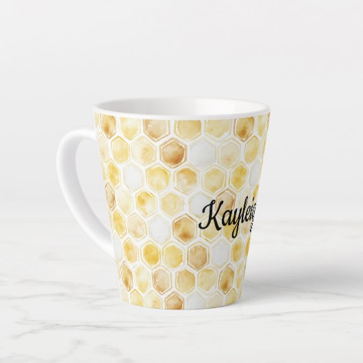 Goudgele honingraat latte mok (Linkerhoek)