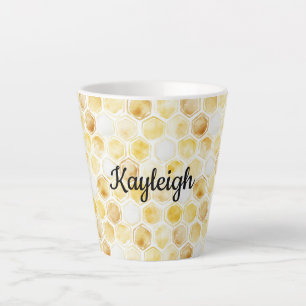 Goudgele honingraat latte mok