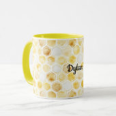 Goudgele honingraat mok (Voorkant links)