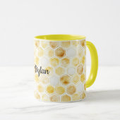 Goudgele honingraat mok (Voorkant rechts)