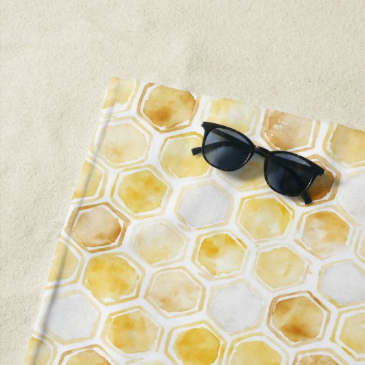 Goudgele honingraat strandlaken (In situ)