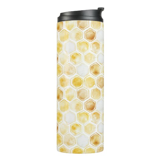 Goudgele honingraat thermosbeker (Gedraaid links)