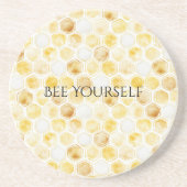 Goudgele honingraat zandsteen onderzetter (Voorkant)