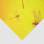 Goudgele libellen vliegen, tissuepapier (Detail)