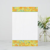 Goudgele narcissen briefpapier (Staand voorkant)