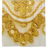 Goudgele oogstreep. Achtergrondstructuur, zon Douchegordijn (Voorkant)