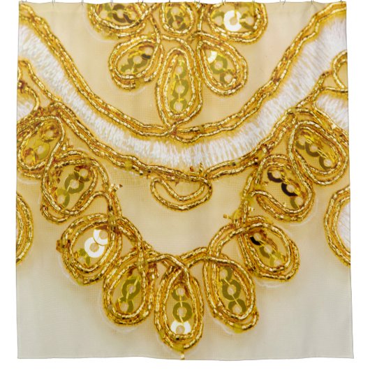 Goudgele oogstreep. Achtergrondstructuur, zon Douchegordijn (Voorkant)