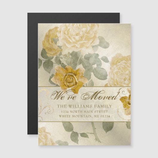  goudgele roos bloemig bewegen (Voorkant / Achterkant)